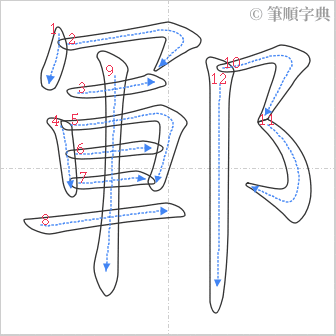 “「鄆」的筆順”