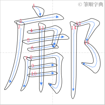 “「鄘」的筆順”