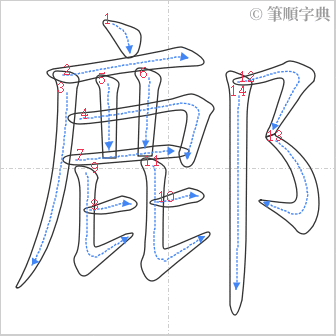 “「鄜」的筆順”