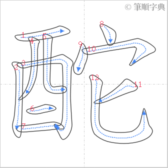 “「酡」的筆順”