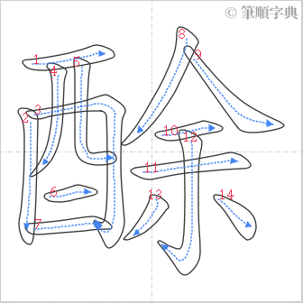 “「酴」的筆順”