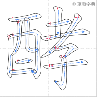 “「酵」的筆順”