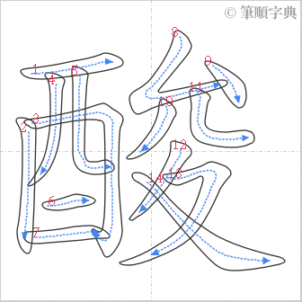 “「酸」的筆順”