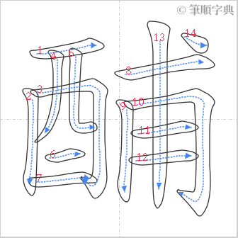 “「酺」的筆順”