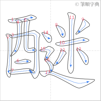 “「醚」的筆順”