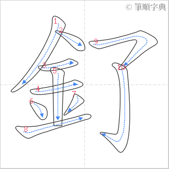 “「釕」的筆順”