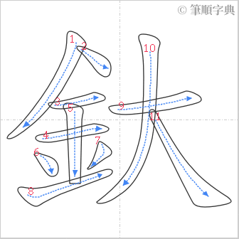 “「釱」的筆順”