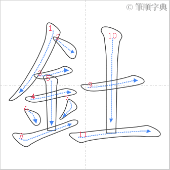 “「釷」的筆順”