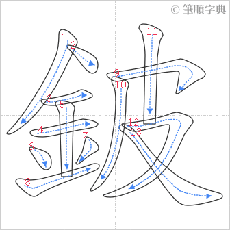 “「鈹」的筆順”