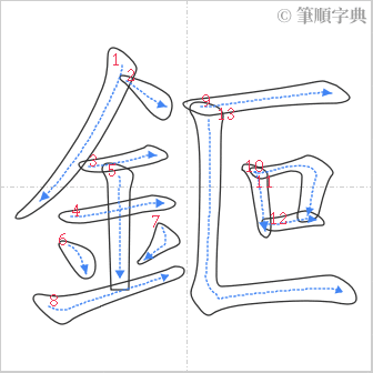 “「鉕」的筆順”