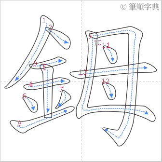 “「鉧」的筆順”