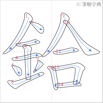 “「鉿」的筆順”