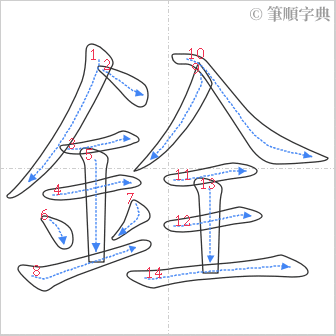 “「銓」的筆順”