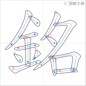 “「銘」的筆順”