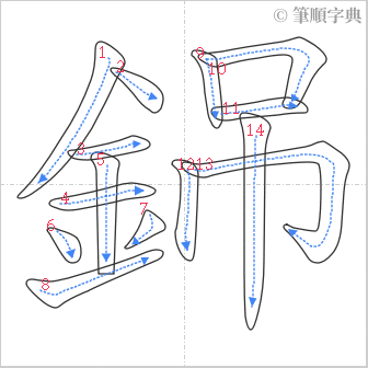 “「銱」的筆順”