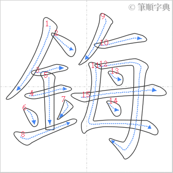 “「鋂」的筆順”