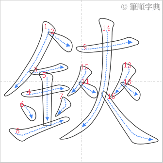 “「鋏」的筆順”