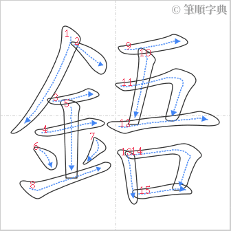 “「鋙」的筆順”