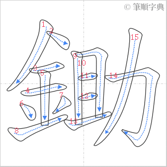 “「鋤」的筆順”