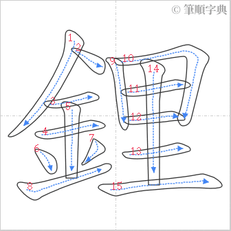 “「鋰」的筆順”