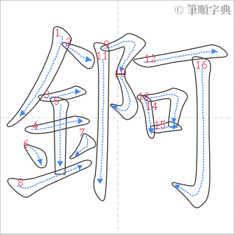 “「錒」的筆順”