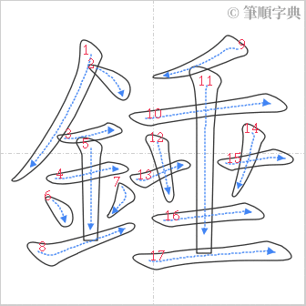 “「錘」的筆順”