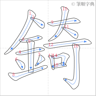 “「錡」的筆順”