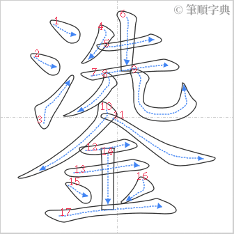 “「鍌」的筆順”