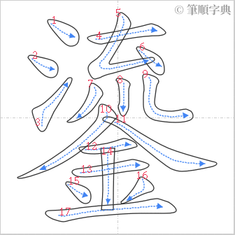 “「鎏」的筆順”