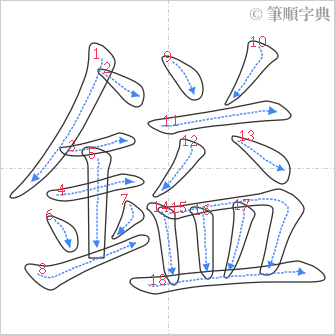 “「鎰」的筆順”