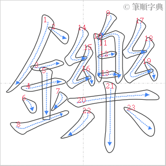 “「鑠」的筆順”