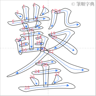 “「鑿」的筆順”