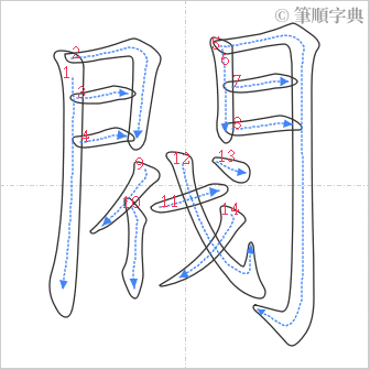 “「閥」的筆順”