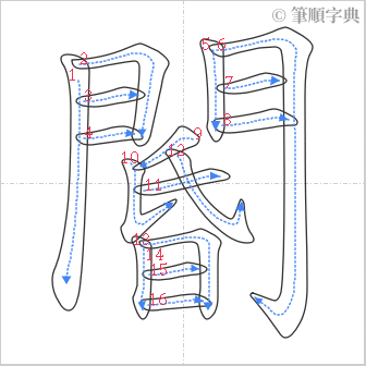 “「閽」的筆順”