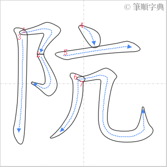 “「阬」的筆順”