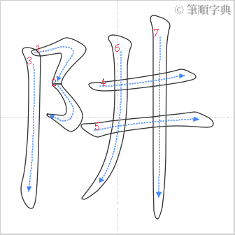 “「阱」的筆順”