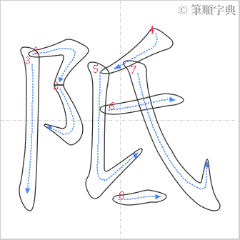 “「阺」的筆順”