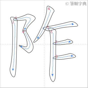 “「阼」的筆順”