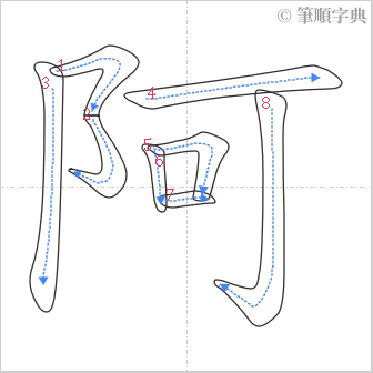 “「阿」的筆順”