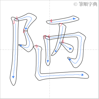 “「陋」的筆順”