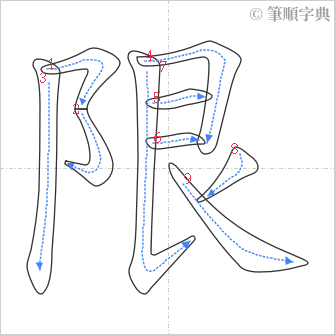 “「限」的筆順”