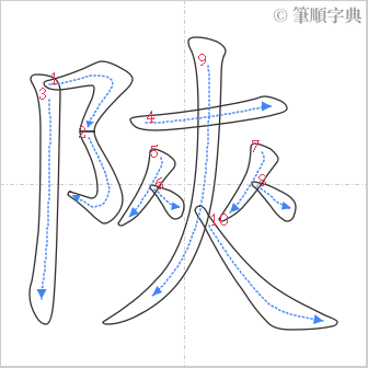 “「陜」的筆順”