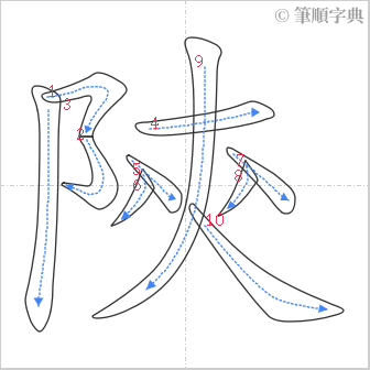 “「陝」的筆順”