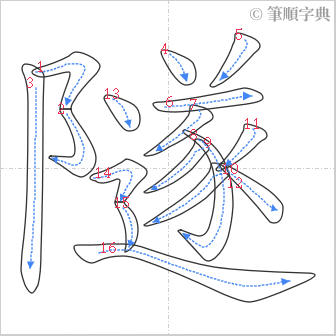 “「隧」的筆順”