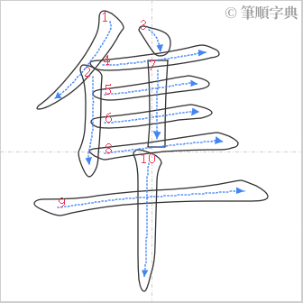 “「隼」的筆順”