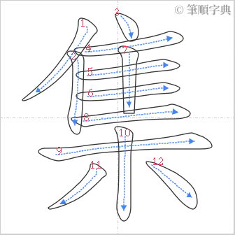 “「集」的筆順”