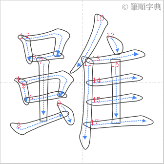 “「雖」的筆順”