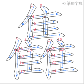 “「雥」的筆順”