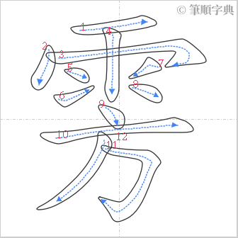 “「雱」的筆順”