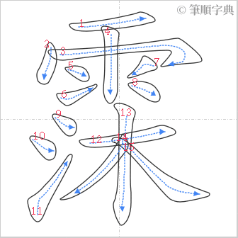 “「霂」的筆順”